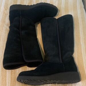 Ugg Kara Wedge Black Suede Boots